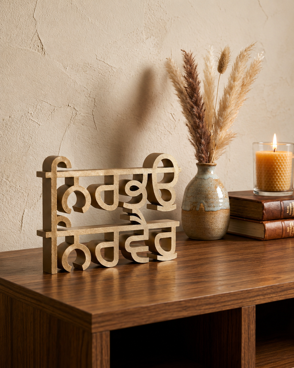 Nirbhau Nirvair – Punjabi Typography Desk Decor | 3D Printed