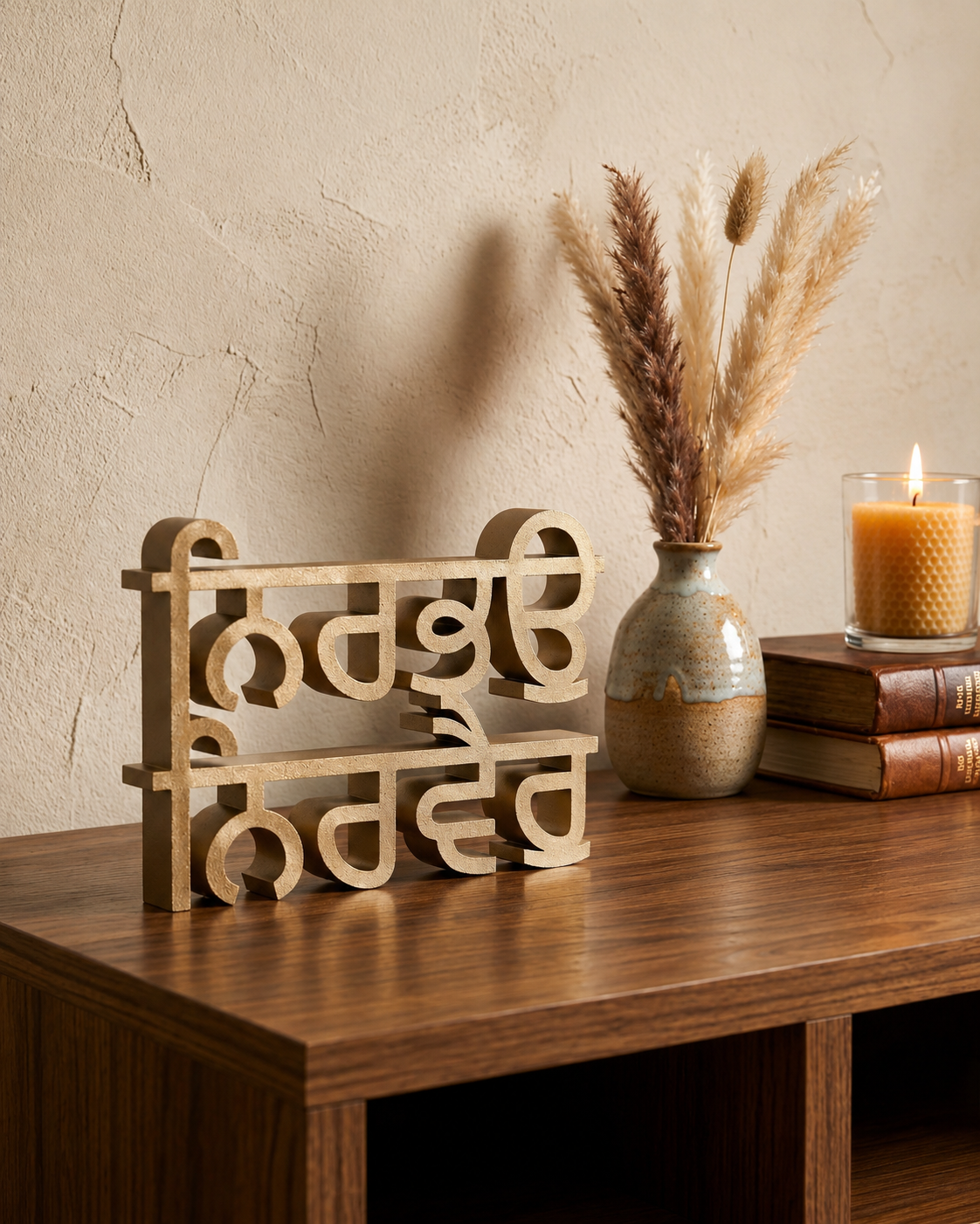 Nirbhau Nirvair – Punjabi Typography Desk Decor | 3D Printed