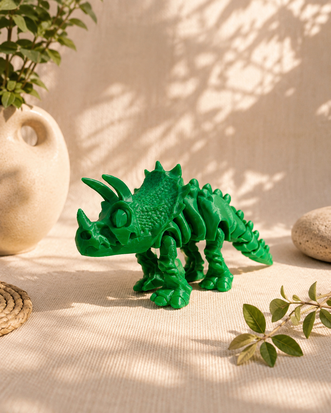 RoarFlex Triceratops | Articulated 3D Printed Dinosaur Toy