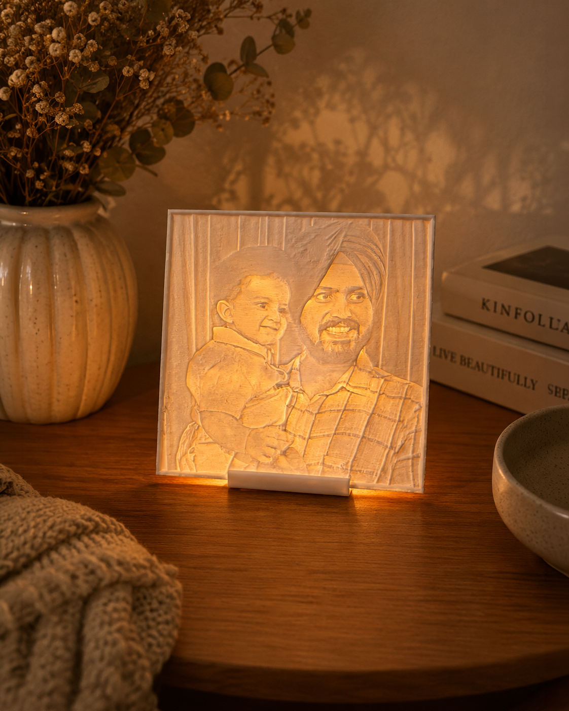 Memory Glow Photo Lamp | Personalized 3D Printed Lithophane